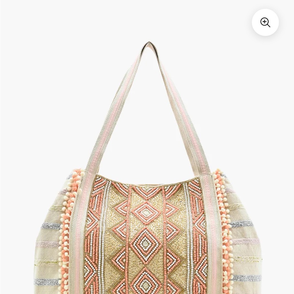America and Beyond- Embroidered Geometric Tote Bag - Multicolor